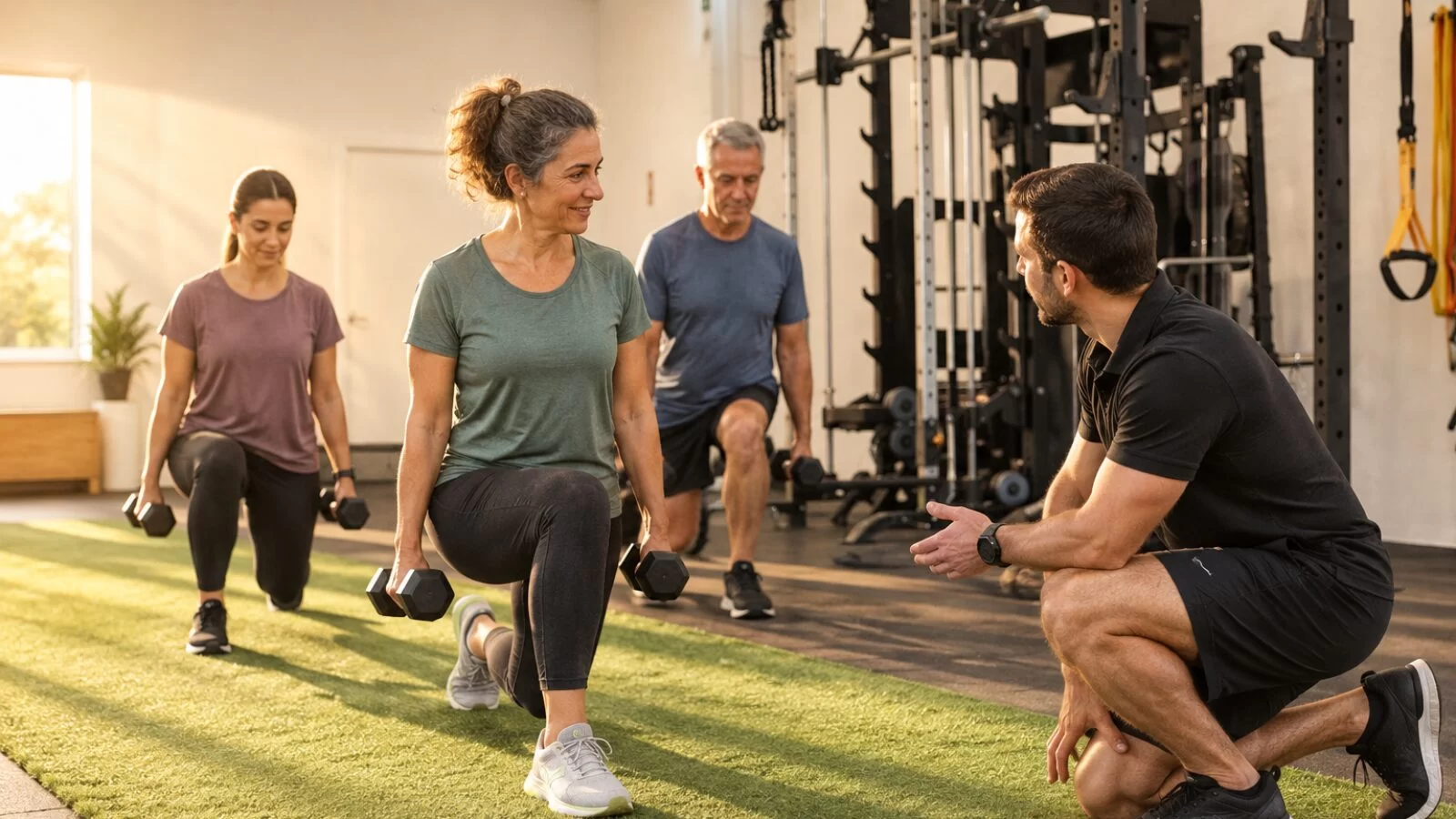 Treino acompanhado em pequeno grupo